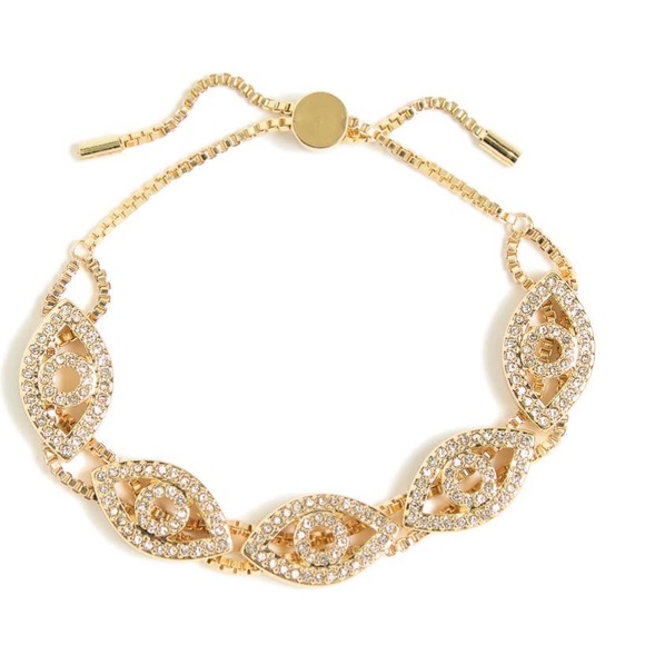 Baublebar NWOT Pave Evil Eye Slider Bracelet - Picture 1 of 3